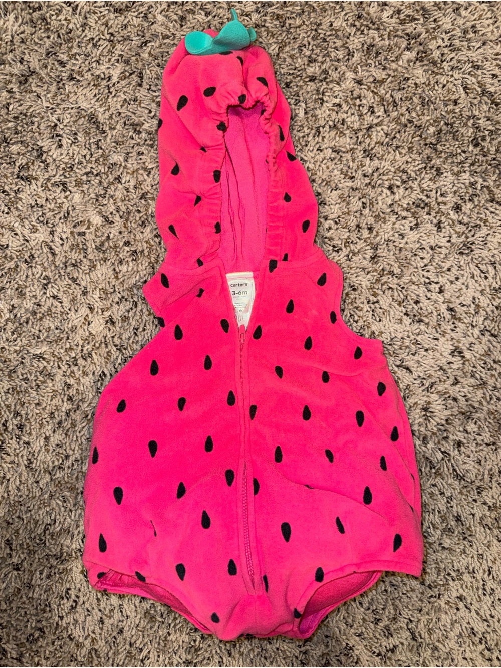 Carter's Pink Watermelon Hooded Costume Romper